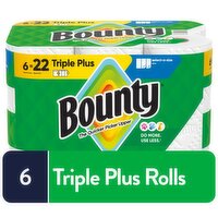 Bounty Paper Towels Select-A-Size White, 6 Triple Plus Rolls, 151 Sheets Per Roll