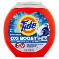 Tide Oxi Boost Power PODS Laundry Detergent Pods, 25 Count, Stain Remover Plus Oxi Power