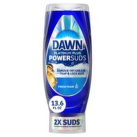 Dawn Fresh Rain Scent Platinum Plus PowerSuds Dishwashing Liquid, 13.6 fl oz