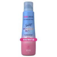 Secret Deodorant Whole Body Deodorant Spray for Women, Rosewater Scent, Aluminum Free Deodorant, 72 