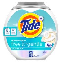 Tide PODS Free and Gentle Odor Refresh, Laundry Detergent Pods, 25 Count