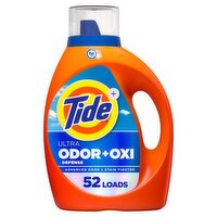 Tide Ultra Odor Defense Plus Oxi Liquid Laundry Detergent, 73 fl oz, 52 Loads, Advanced Odor and St