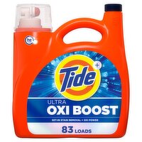 Tide Ultra Oxi Boost Liquid Laundry Detergent, 117 fl oz, 83 Loads, Advanced Stain Remover, Laundry