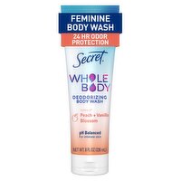Secret 24 HR Deodorizing Body Wash for Women, Peach & Vanilla, 8oz, 8 Fluid ounce