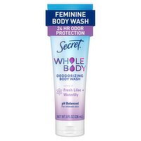 Secret 24 HR Deodorizing Body Wash for Women, Lilac & Waterlily, 8oz, 8 Fluid ounce