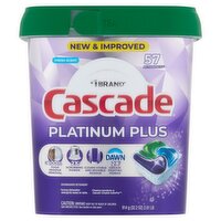 Cascade Platinum Plus Fresh Scent Actionpacs Dishwasher Detergent, 57 count, 32.2 oz