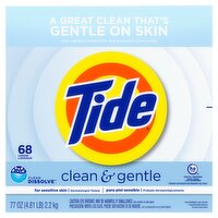Tide Clean & Gentle Powder Detergent, 68 loads, 77 oz