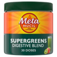 Meta Mucil Supergreens Digestive Blend Kiwi Apple Flavored Fiber Supplement, 5.5 oz