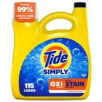Tide Simply Oxi Boost + Ultra Stain Release Liquid Laundry Detergent, Refreshing Breeze, 154 fl oz, 162 Fluid ounce