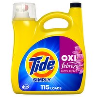 Tide Simply Oxi Boost + Febreze Odor Defense Sunny Breeze Detergent, 115 loads, 162 fl oz