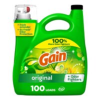 Gain Liquid Laundry Detergent, Original Scent, 144 fl oz, 100 loads, Freshness + Odor Fighting, Lau