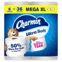 Charmin Toilet Paper Ultra Soft, 6 Mega XL Rolls, 2-ply Bath Tissue
