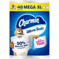 Charmin Toilet Paper Ultra Soft, 8 Mega XL Rolls, 2-ply Bath Tissue