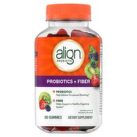 Align Strawberry Kiwi & Blackberry Flavored Probiotics + Fiber Dietary Supplement, 60 count