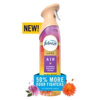 Febreze Air Mist, Luxe Air Freshener Spray, Odor Fighting Room Spray, Summer Golden Hour Scent, 8.1