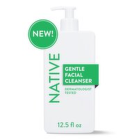 Native Face Wash Gentle for sensitive skin, Fragrance Free Cleanser, Derm Tested, 12.5 FL Oz