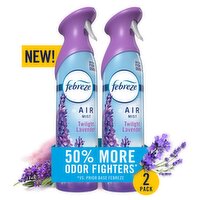 Febreze Air Mist, Air Freshener Spray, Odor Fighting Room Spray, Twilight Lavender Scent, 8.1oz, 2c