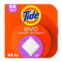 Tide evo Laundry Detergent Fiber Tiles, Spring Blast Scent, 42 ct
