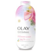 Olay Fresh Radiance Body Wash with Essence of Strawberry and Mint, Vitamin B3 and Antioxidant , 22 fl oz.
