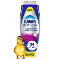 Dawn Platinum EZ Squueze Dish Soap, Dishwashing Liquid, Tough Grease Removal, Wild Jasmine, 