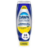 Dawn Platinum EZ Squueze Dish Soap, Dishwashing Liquid, Tough Grease Removal, Bleach Alternative Cl, 24 Fluid ounce