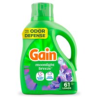 Gain Liquid Laundry Detergent, Now with Odor Defense, Moonlight Breeze Scent, 81 fl oz, 61 Loads
