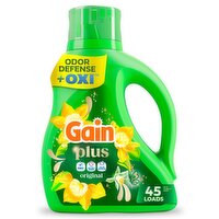 Gain Plus Liquid Laundry Detergent, Original Scent, 60 fl oz, 45 Loads