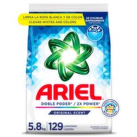 Ariel Powder Laundry Detergent, Original Scent, 129 Loads, 205 Ounce
