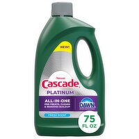 Cascade Platinum Dishwashing Liquid Gel, Fresh, 75oz
