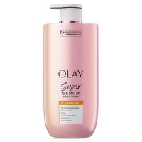 Olay Super Serum Body Wash for Extra Dry Skin, 28 fl oz, Serum Complex for Luminous Skin