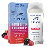 Secret Clinical Strength 100HR Hyaluronic Acid Antiperspirant Deodorant for Women, 2.6 oz