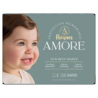 Pampers Amore Luxury Diapers Size 4, 58 Count
