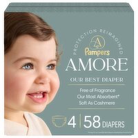 NEW Pampers AMORE, Size 4, lbs (15-34 lbs), 58 Count, Our Best Diaper