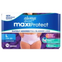 Always Discreet MaxiProtect - Reimagined Adult Diapers for Women L, 14 Count​