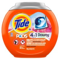 Tide PODS Laundry Detergent soap with a touch of Downy 4-in-1 Detergent, 32 Count, Stain Remover, F
