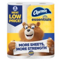 Charmin Essentials Toilet Paper 6 Mega Rolls, 407 sheets per roll