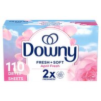 Downy Fabric Softener Dryer Sheets, April Fresh, 110 Count