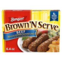Banquet Brown 'N Serve Beef Fully Cooked Sausage Links, 10 count, 6.4 oz, 6.4 Ounce