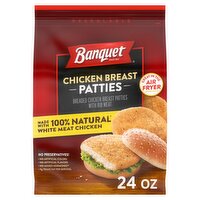 Banquet Chicken Breast Patties, 24 oz, 24 Ounce