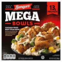 Banquet Mega Bowls Chicken Fried Beef Steak, 14 oz, 14 Ounce