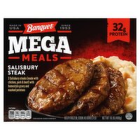 Banquet Mega Meals Salisbury Steak, 16.95 oz, 16.95 Ounce