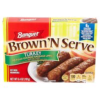 Banquet Brown 'N Serve Turkey Fully Cooked Sausage Links, 10 count, 6.4 oz, 6.4 Ounce