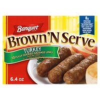 Banquet Brown 'N Serve Turkey Fully Cooked Sausage Links, 10 count, 6.4 oz, 6.4 Ounce