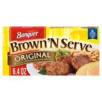 Banquet Brown‘N Serve Original Fully Cooked Sausage Patties, 8 count, 6.4 oz