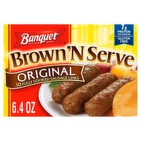 Banquet Brown 'N Serve Original Fully Cooked Sausage Links, 10 count, 6.4 oz, 6.4 Ounce