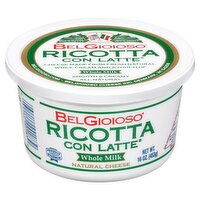 BelGioioso Ricotta Con Latte Whole Milk Natural Cheese, 16 oz, 16 Ounce