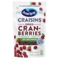 Ocean Spray Craisins Dried Cranberries 50% Less Sugar, 5 oz, 5 Ounce