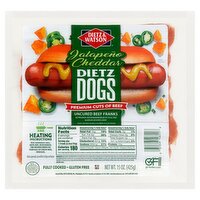 Dietz & Watson Dietz Dogs Jalapeño Cheddar Uncured Beef Franks, 6 count, 15 oz