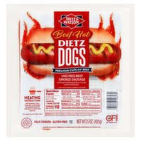 Dietz & Watson Dietz Dogs Hot Uncured Beef Smoked Sausage, 15 oz