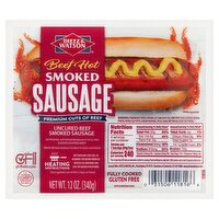 Dietz & Watson Beef Hot Smoked Sausage, 12 oz